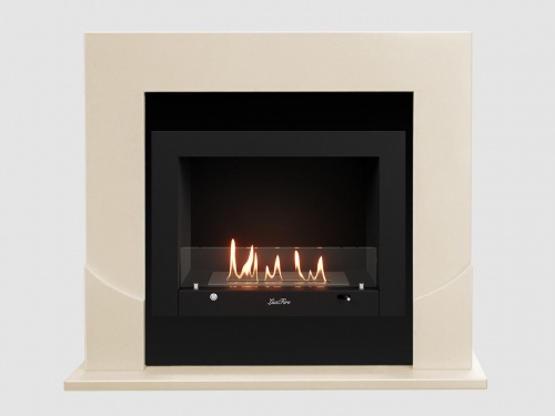 Каминный портал МДФ "Ассен 1110" с биокамином Lux Fire "Фаер Бокс 3 - 25.5" (бежевый)