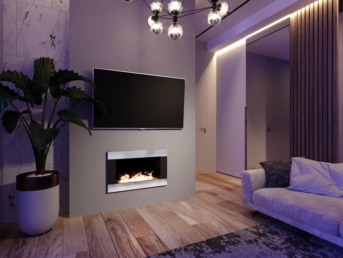 Биокамин "Русский огонь" Модерн 800V встраиваемый (высота 500мм.) с декоративным стеклом (стемалитом) по цене 32 100 руб.