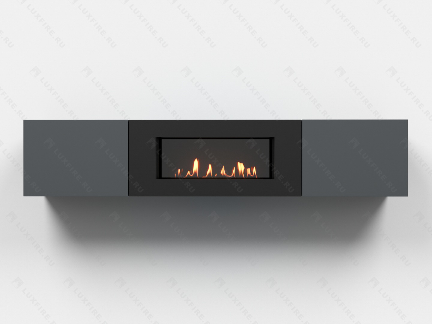 Тумба ТВ Lux Fire "Ладога" настенная 1800 матовая, графит с биокамином 900 по цене 89 397 руб.