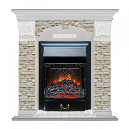 Арочный Грот однотонный (беленый дуб)+Majestic Black