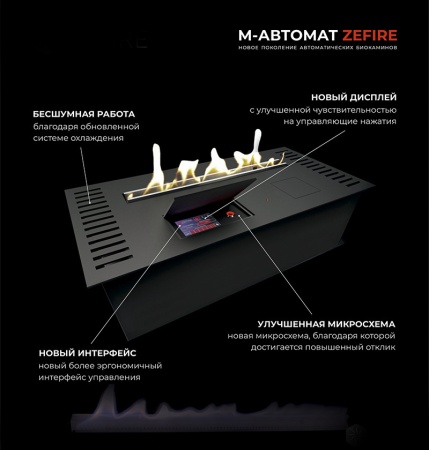 Автоматический биокамин ZeFire M 2200 шлифованный по цене 525 000 руб.