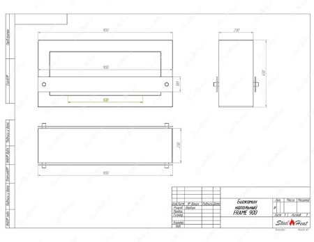 Биокамин SteelHeat WALL FRAME ONE 900 белый, стекло по цене 52 290 руб.