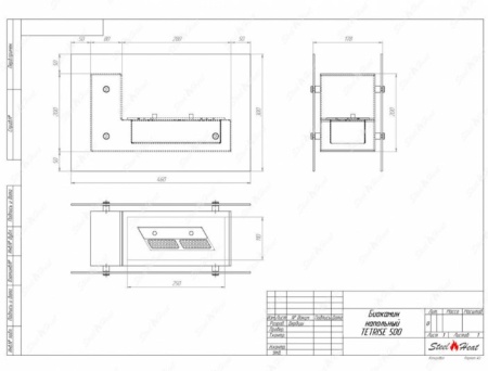 Биокамин напольный SteelHeat TETRISE 500 черный по цене 16 200 руб.